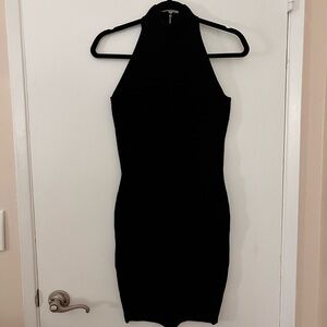 Torn by Ronny Kobo Black Mini Ribbed Dress